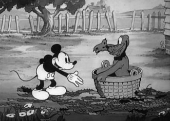 Mickey Mouse and Pluto (Playful Pluto, 1934)