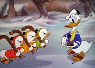 Donald Duck and his nephews (The Hockey Champ, 1939)