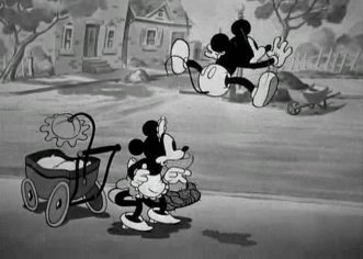 Mickey Mouse and Minnie Mouse (Mickey's Steamroller, 1934)